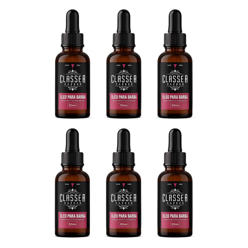 kit 6x Óleo Para Barba 30ml Classe A  Possui Hidratantes E Fortalece Os Fios Profissional em Oferta na Shopee