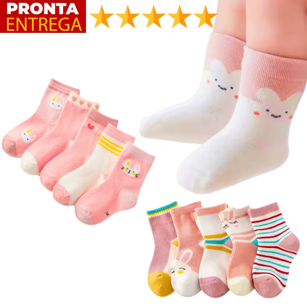 Kit 18 Pares De Meia Bebê Infantil Para Menina em Oferta na Shopee