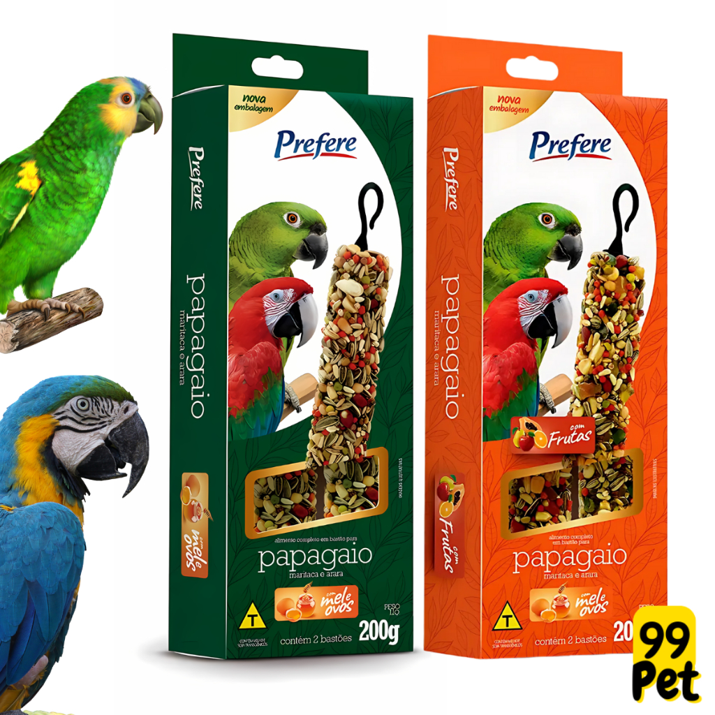 Bastão Prefere Papagaio 200g  Maritaca Cacatua Arara e outros psitacídeos de médio e grande porte em Oferta na Shopee