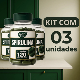 Kit 3 Spirulina 100% Puro Natural Espirulina - 120 Capsulas em Oferta na Shopee