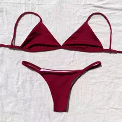 Biquíni top fixo calcinha Fita com Forro Moda Praia para o Verão