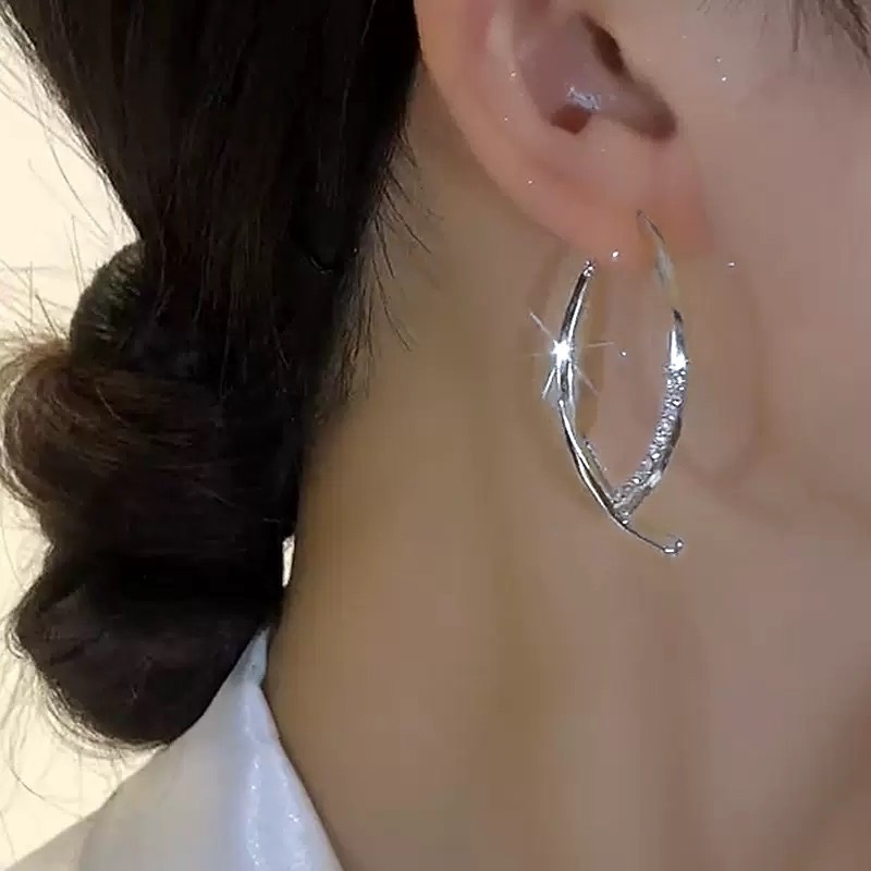 Brincos Prata 925 Minimalistas Geométricos Intertravamento Linha Metálica Acessórios Jóias para Mulher em Oferta na Shopee