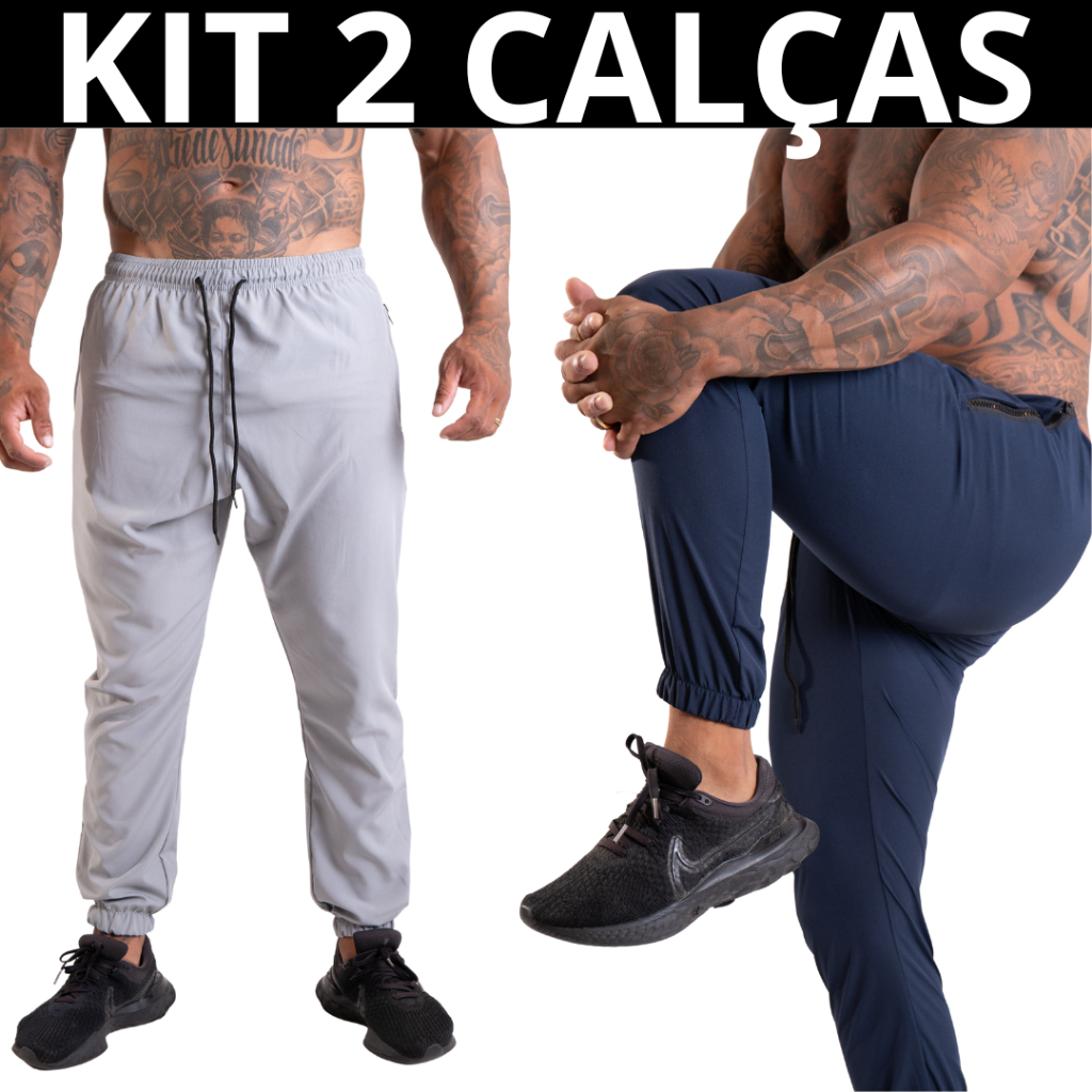 Kit 2 Calças Masculinas Tactel com Elastano