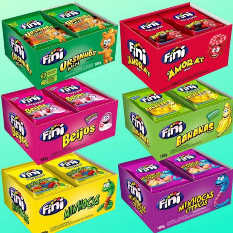 Balas Fini Gelatinas display c/12x15g