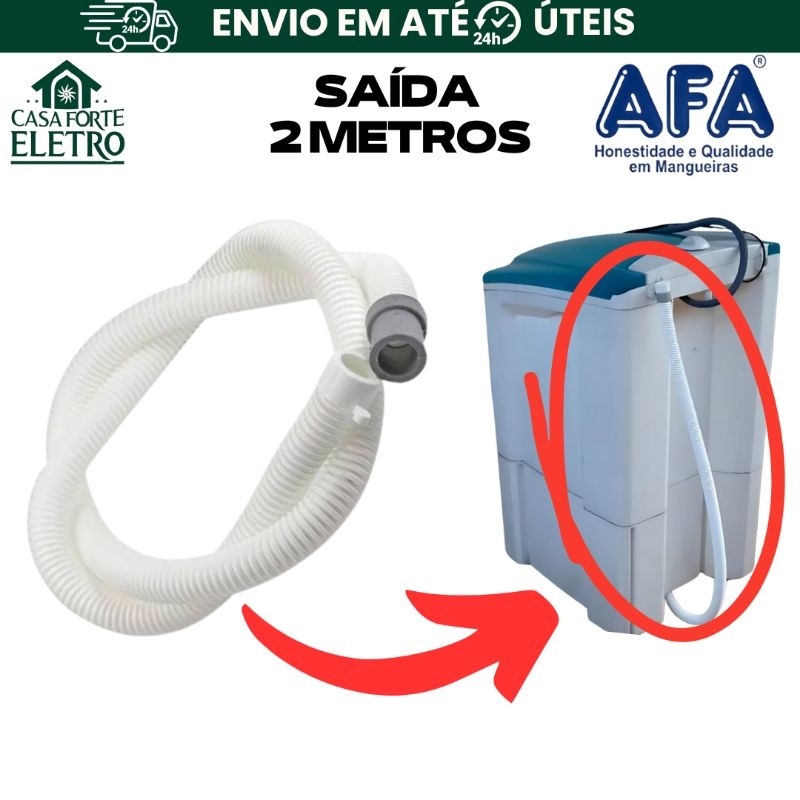 Mangueira  2 Metros Saída/Drenagem de Água para Tanquinho - Mueller Arno e Colormaq e outros modelos