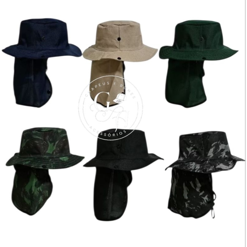 Chapéu Pesca Infantil 2-6 Anos Proteção Sol Com Protetor Nuca Para Criança