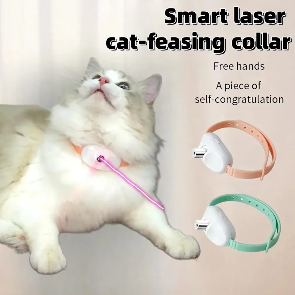 Brinquedo Laser Para Gatos Animais De Estimação USB Coleira De Gato LED Com Luz Brinquedos