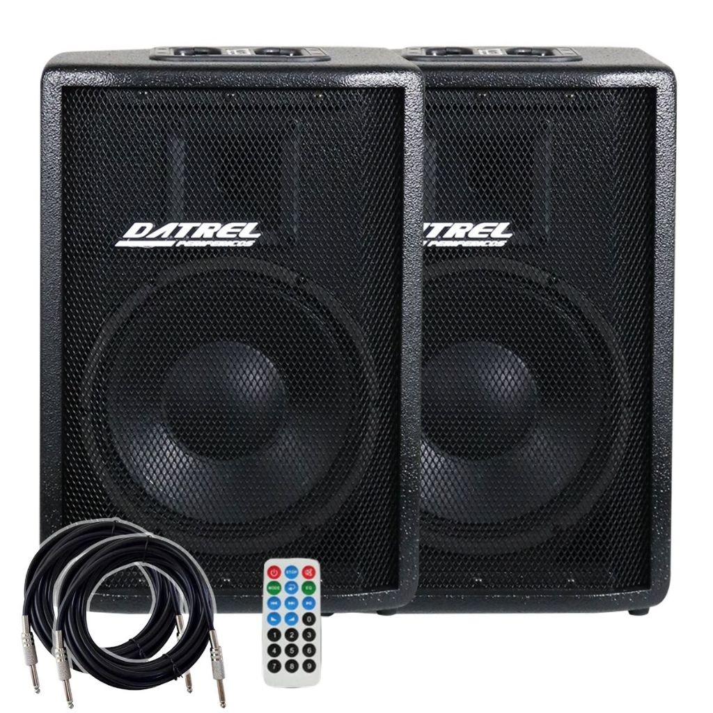 Kit 2 Caixas Som Datrel 400w RMS Ativa Amplificada + Passiva Profissional 10 Polegadas Acustica Usb