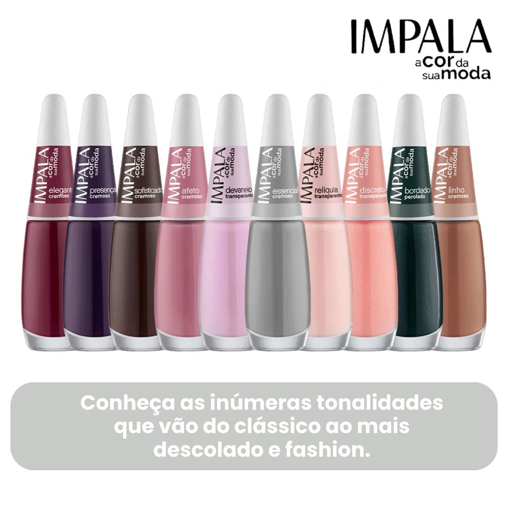 Kit Esmalte Impala Manicure 4 Tons Azul Cinza Esmalte Promoção Atacado — imagem 2 de 2