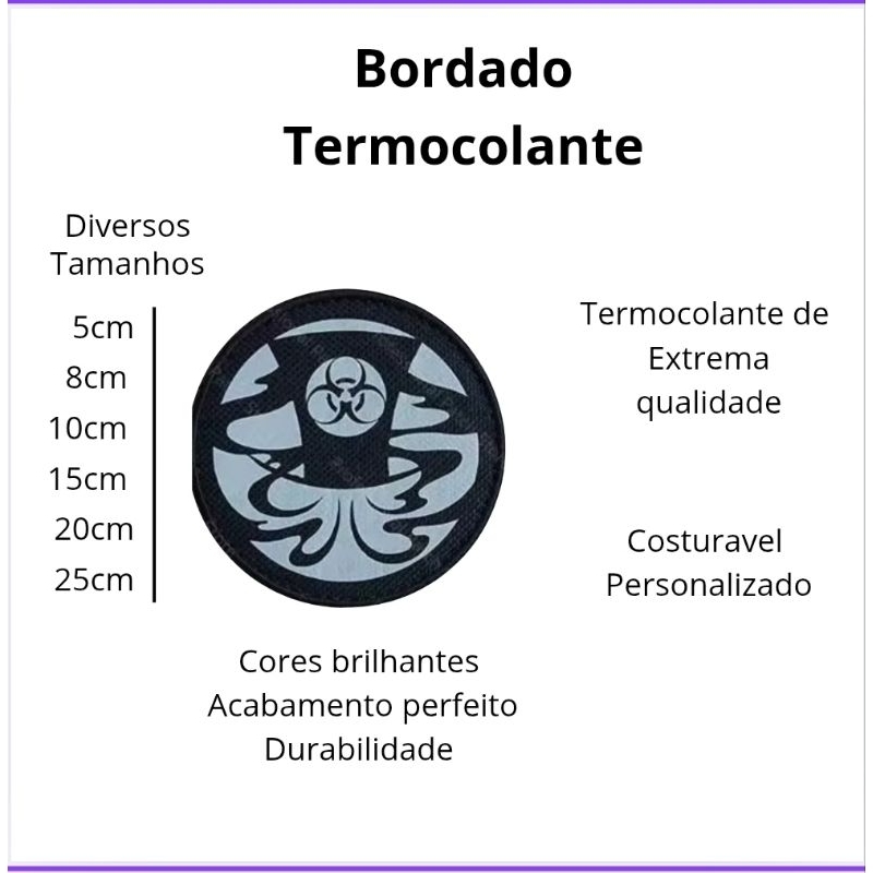 Patch Bordado Termocolante Ameaça Biológica