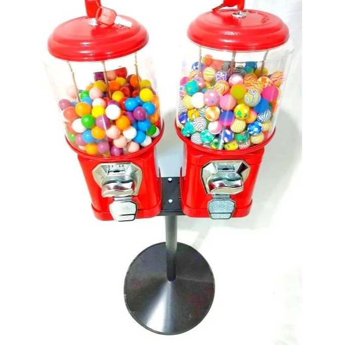 2 Máquinas de Bolinha Pula Vending Machine + Pedestal + Chapa + 426 Chiclete + 500 Bolinha Pula Pula em Oferta na Shopee