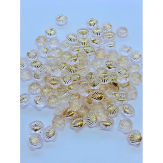 50 Conchinhas para Bijuterias – 1cm Semi Transparente com Detalhes Dourado em Oferta na Shopee