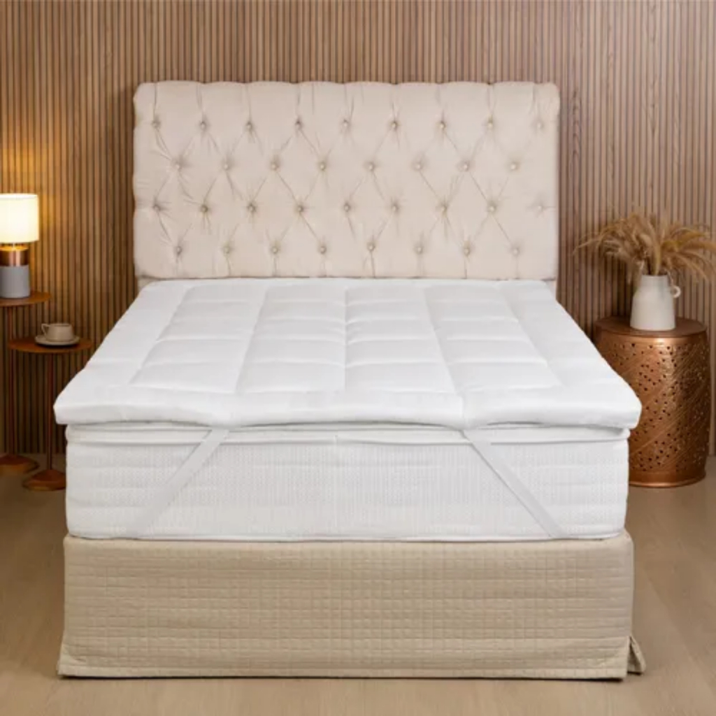 Pillow Top Casal e Queen Micropercal 200 Fios Acolchoado Extra Mácio em Oferta na Shopee