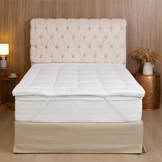 Pillow Top Casal e Queen Micropercal 200 Fios Acolchoado Extra Mácio em Oferta na Shopee