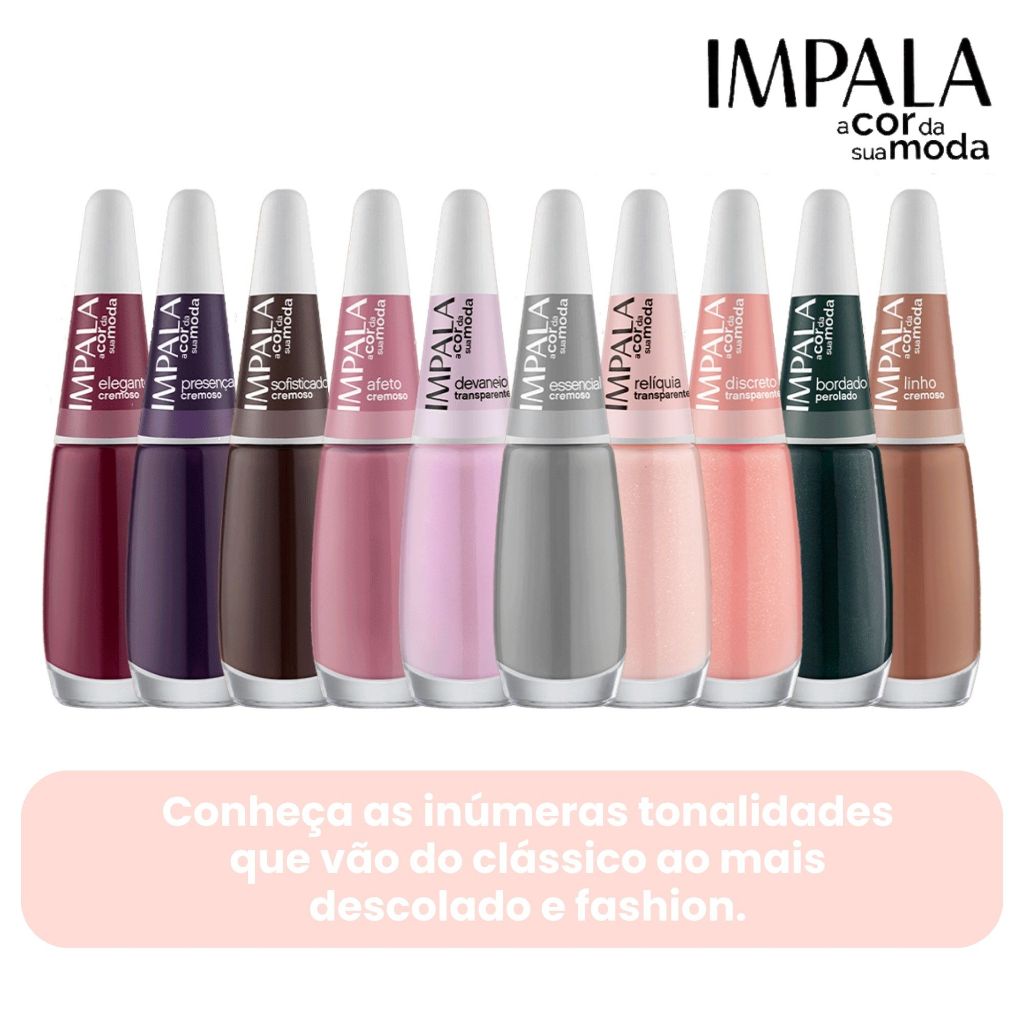 Kit Esmalte Impala 4 Tons Transparentes Rosa Delicados Manicure Atacado — imagem 2 de 2