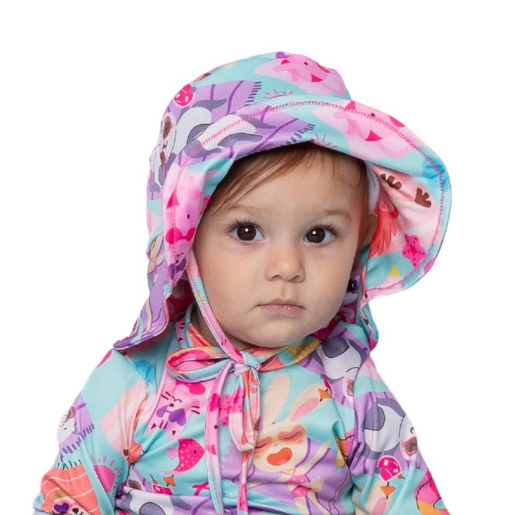 Chapéu Bebê Infantil Proteção Solar Uv 50+ Praia C/ Forro Interno Praia Piscina