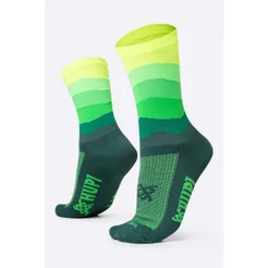 Meia HUPI Colors Verde 1 Par Tamanho 36-42, Ideal para Corrida e Ciclismo Cano Médio