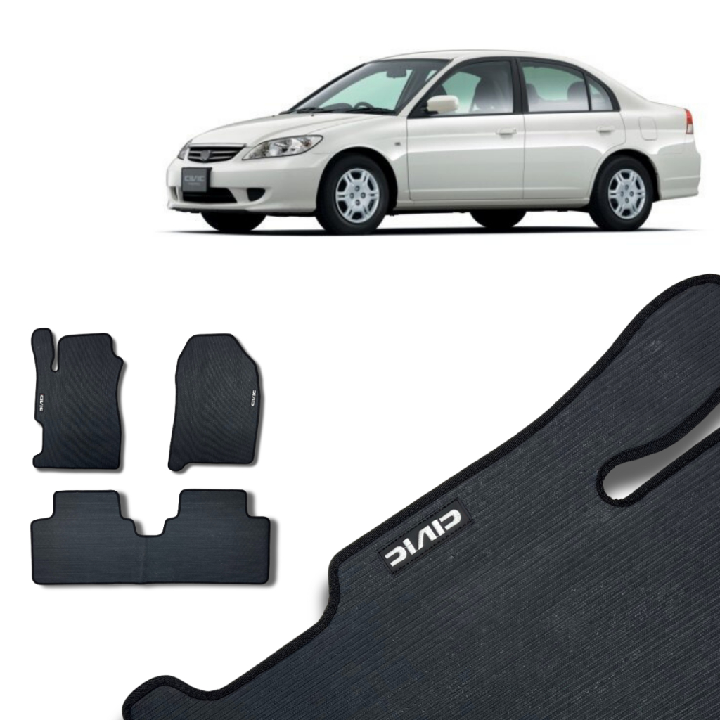 Tapete PVC Emborrachado Honda Civic 2001 a 2006 Traseiro Inteiriço