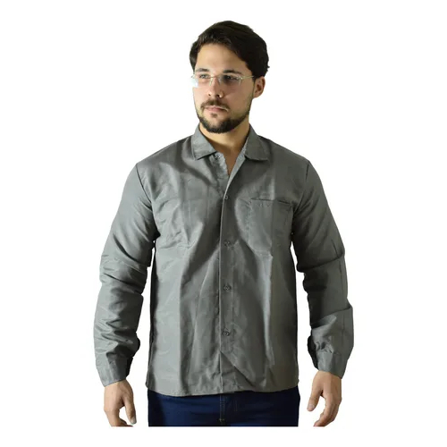 Camisa Masculino Cinza Claro Confortável Casual Trabalho Trabalho Pesado Resistente Duravel
