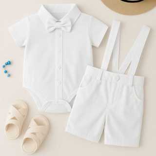 Conjunto Branco Social Infantil Batizado Pajem Casamento Festa P ao 3 em Oferta na Shopee