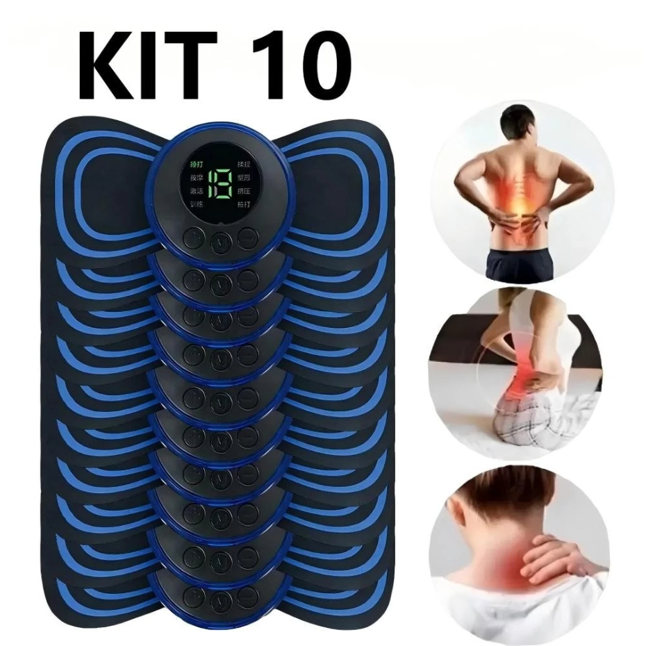 Kit massageador eletricoEMS Mini Massageador Cervical Portátil Com Controle Remoto Massagem E Nas Costas Estimulador Elé
