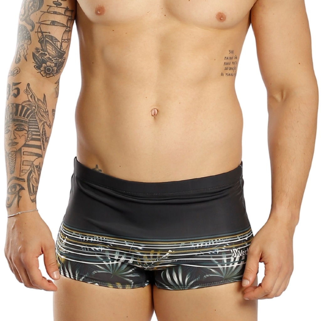 Sunga Boxer Estampada Forrada Lycra Adulto Larga Praia Verão