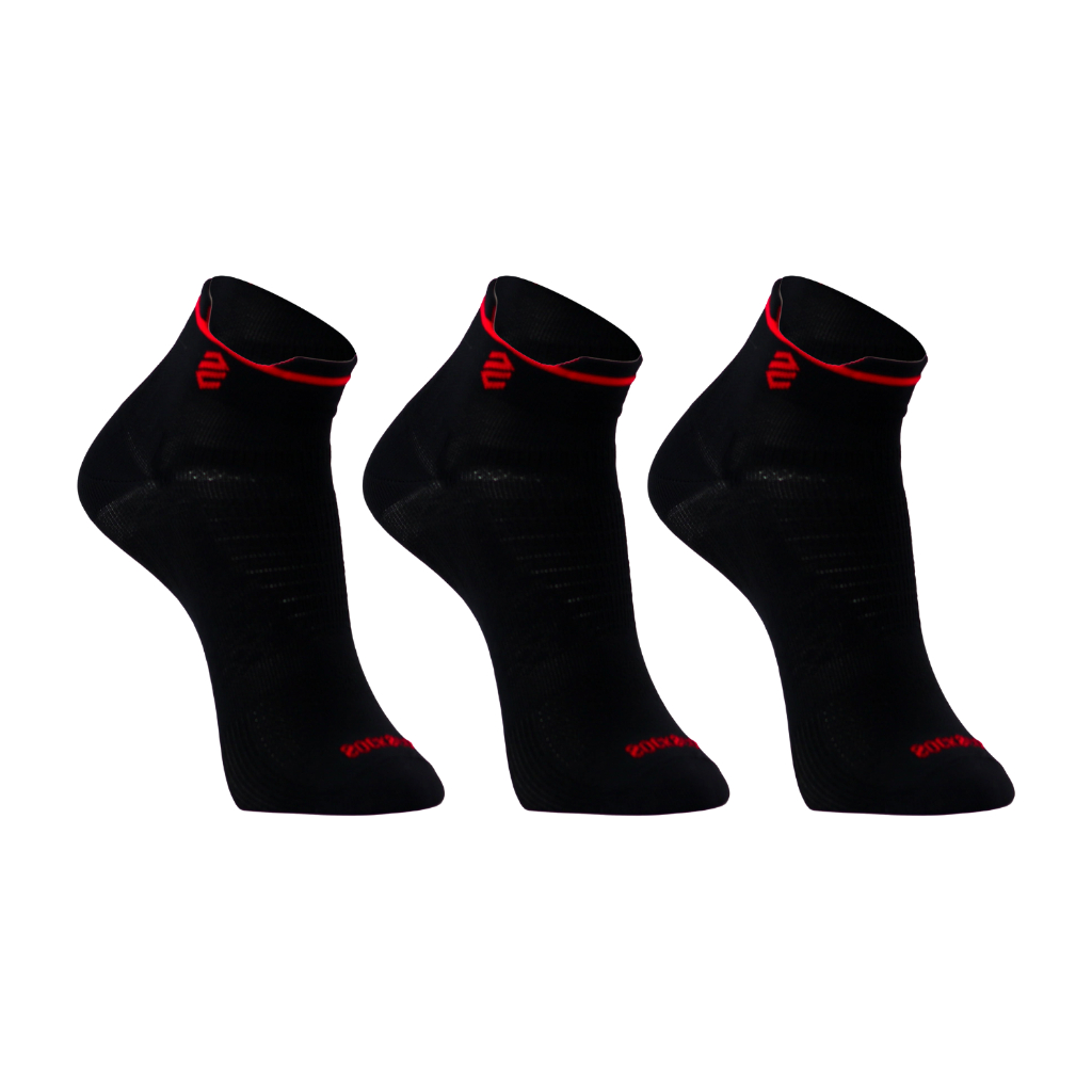 Kit 03 Meias Cano Curto Poliamida Corrida Ciclismo Running AntiBolhas Original Unissex Socks Co.