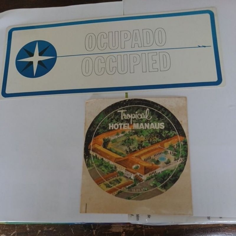 cartão  Varig e adesivo Tropical hotel Manaus originais  anos 80 top