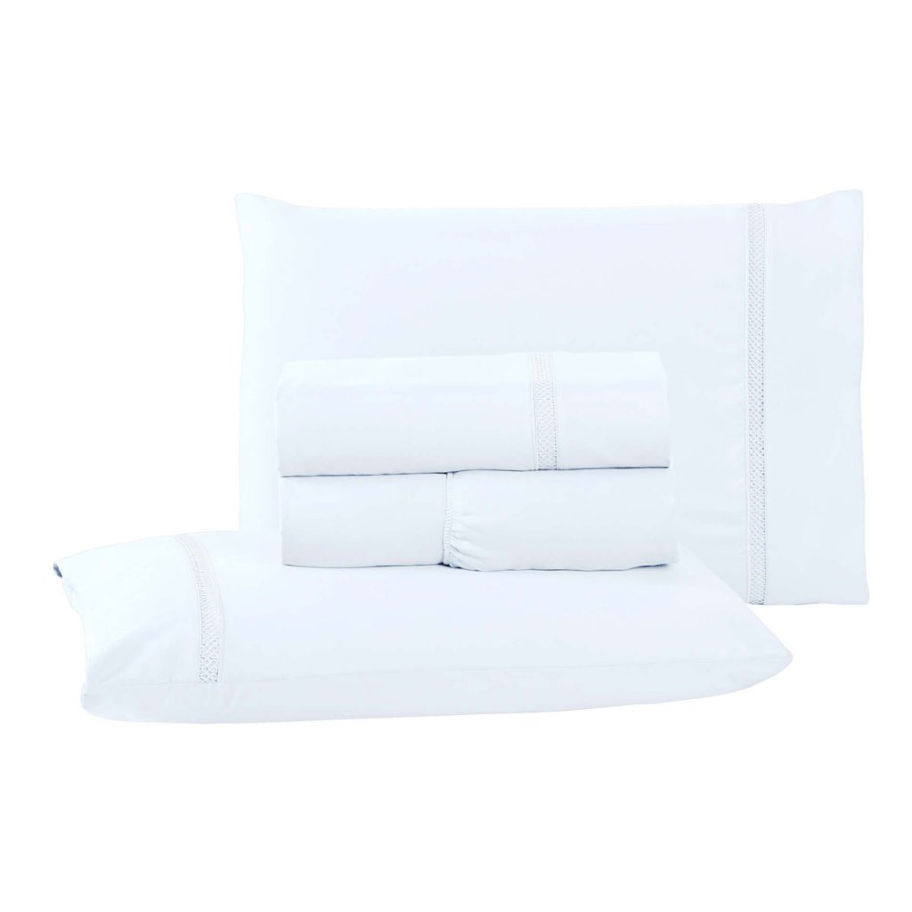Jogo de Lençol Cama casal box Solteiro 3 Peças percal 400 Fios Ponto Infinity solteirão hotel
