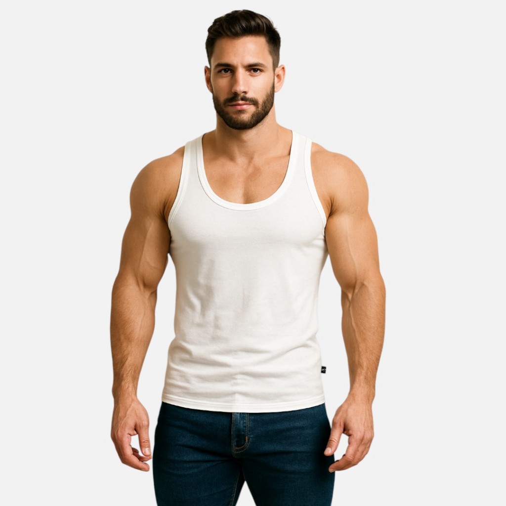 Regata Masculina Tank Rapper Estilo Americana Básica Elastano Camiseta Gringa Academia Confortável