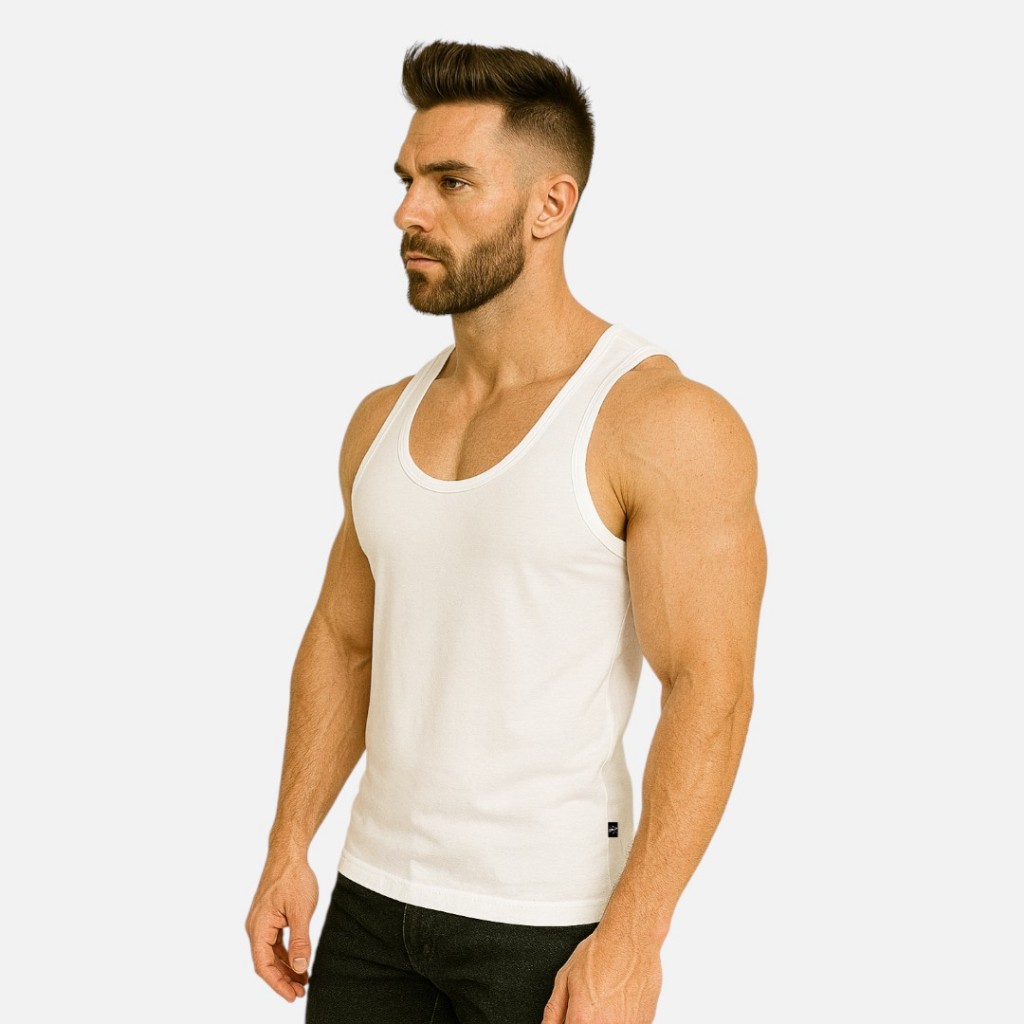 Regata Camiseta Masculina Tank Estilo Americana Gringa Básica Canoa Slim Fit Academia Musculação