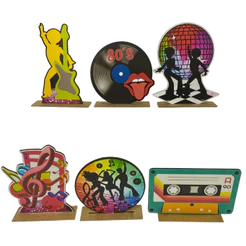 Kit Display de Mesa 6 Peças Para Festa Anos 80 MD