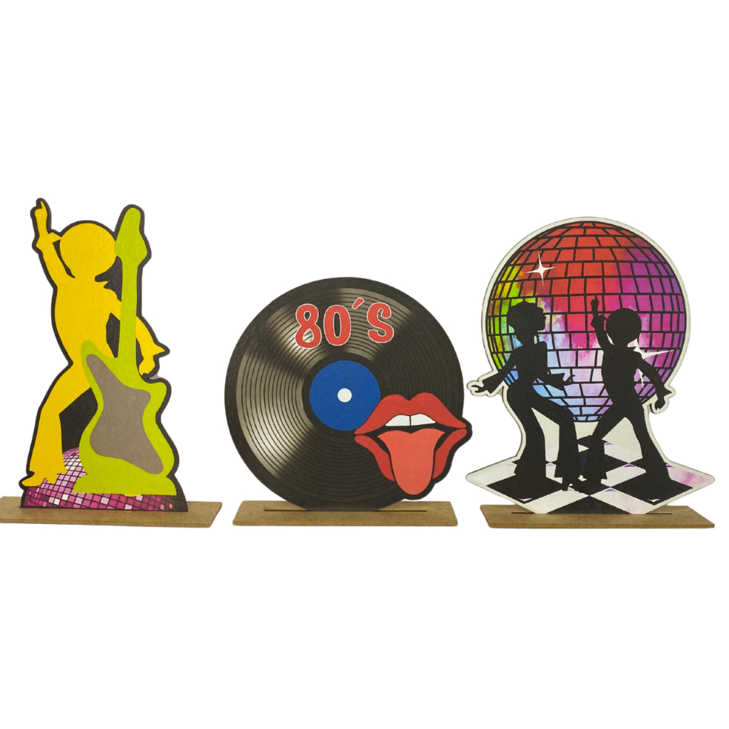Kit Display de Mesa 6 Peças Para Festa Anos 80 MD — imagem 2 de 2