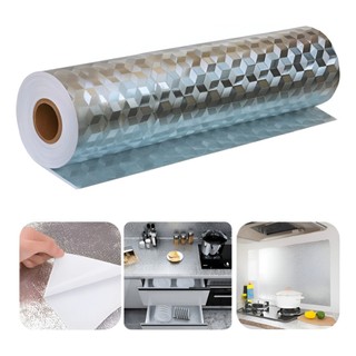 Kit 4 Rolos Papel Adesivo 40cm x 2 Metros Lavável Alumínio Cozinha 3d Fogão Armário