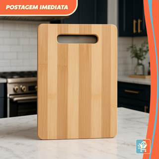 Tábua de Corte de Bambu Antibacteriana Multiuso Churrasco Cozinha Ecológica em Oferta na Shopee