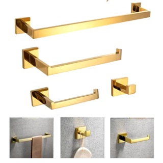 KIT ACESSÓRIOS QUADRADO PARA BANHEIRO METAL INOXIDAVEL 4 PECAS em Oferta na Shopee