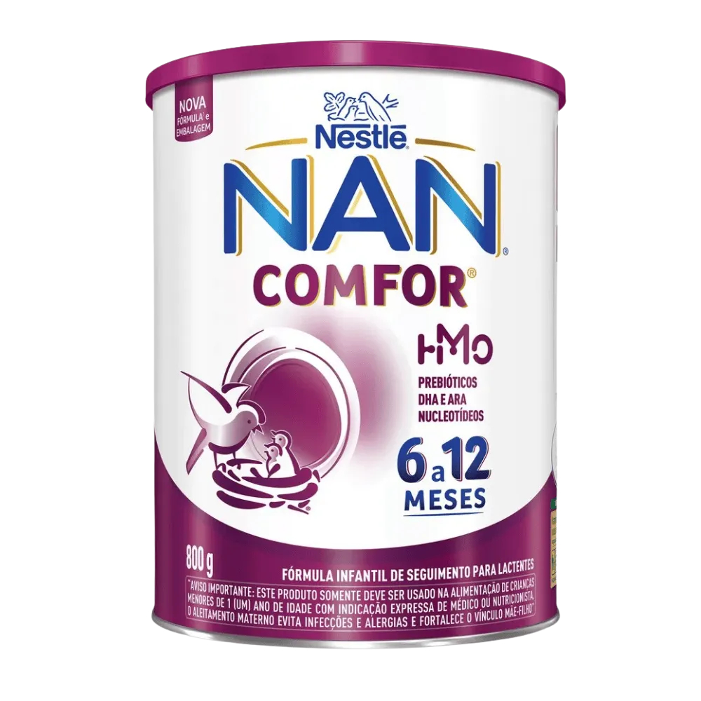 👶 NAN Comfor 800g Nestlé – Fórmula Infantil 6 a 12 Meses com Prebióticos, DHA e ARA