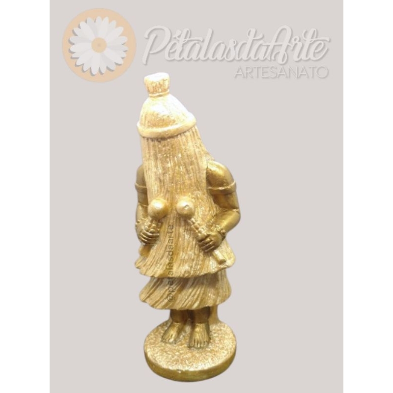 Orixá Obaluaê Xapanã 15cm gesso com palha da costa obaluaye