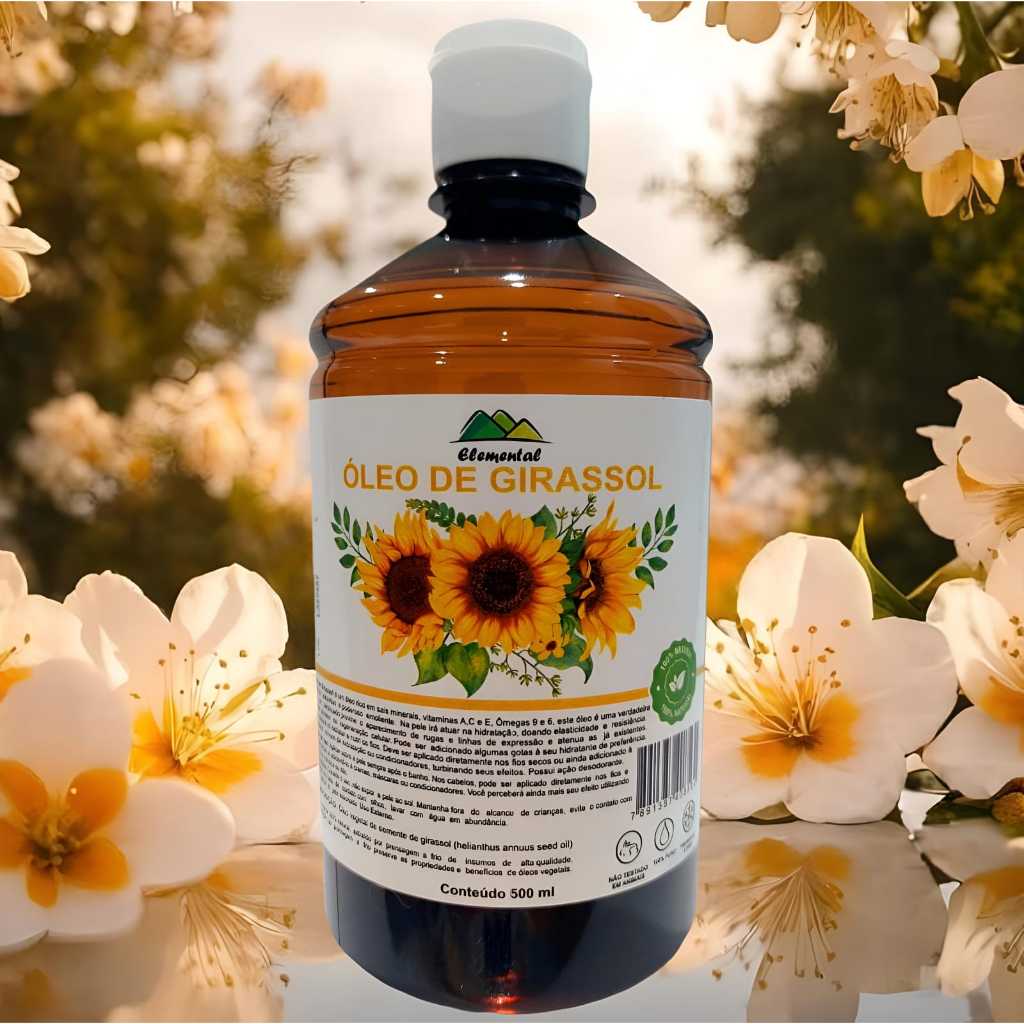 Óleo de Girassol 500ml Ativo 100% Vegetal Concentrado Para Manchas Acnes e Espinhas