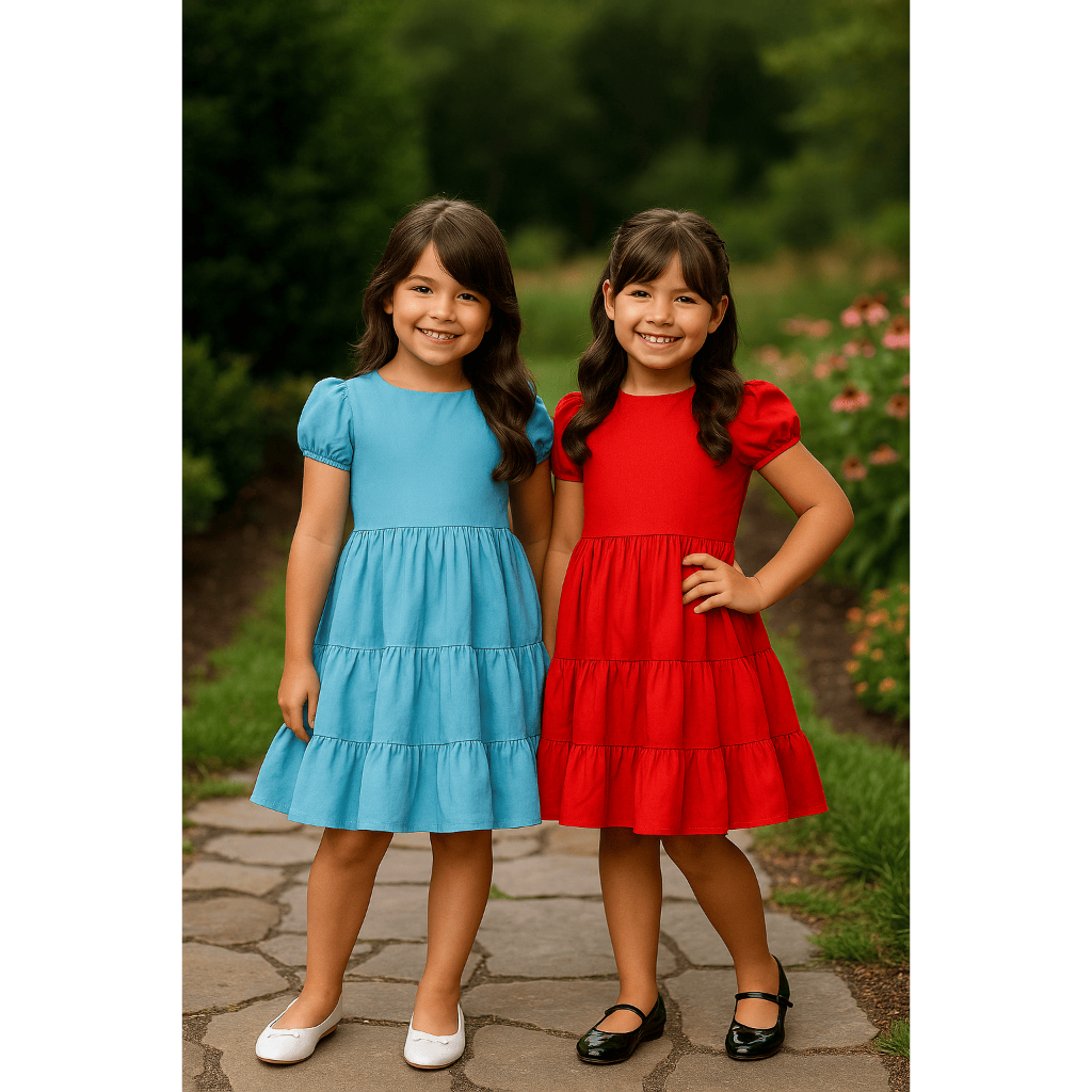 Combo Atacado Kit 2 Unidades Vestidos Meninas Juvenil Infantil Moda Rodadinho Manga Princesa Bufante
