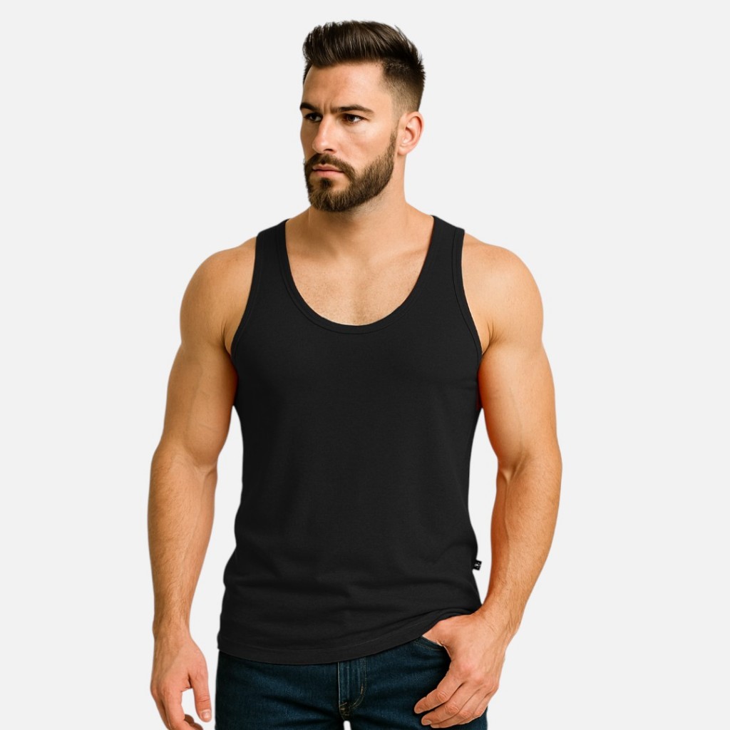 Camiseta Regata Masculina Tank Americana Gringa Viscose Elastano Básica Slim Leve Confortável