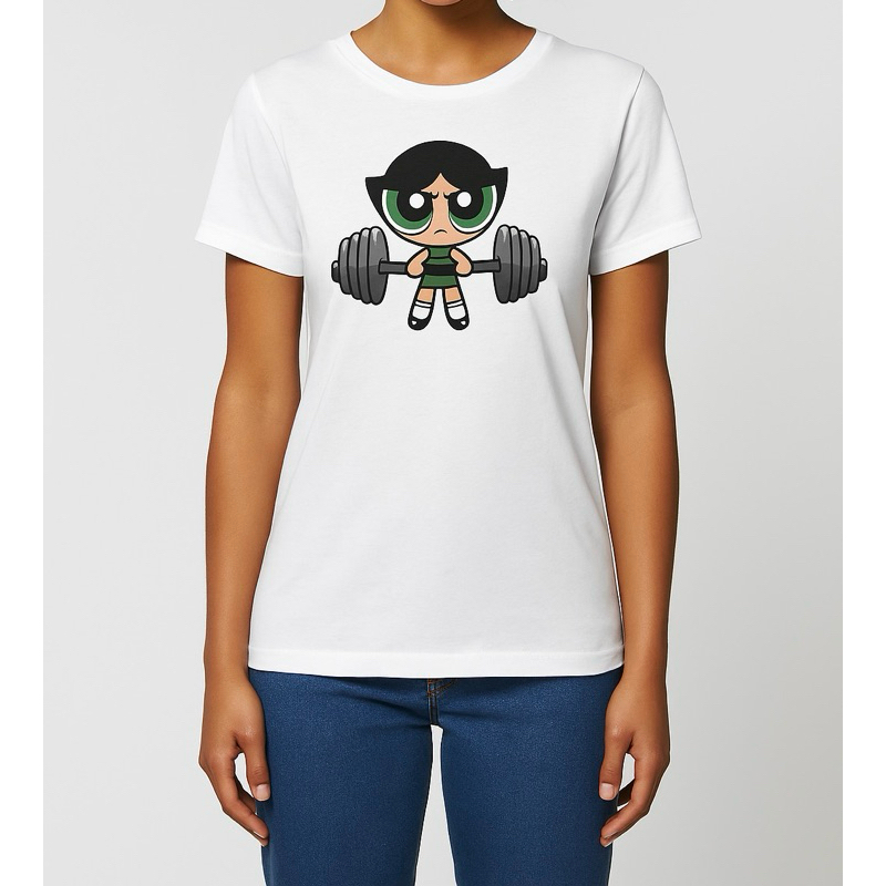 Camiseta Feminina 100% Algodão Estampa Docinho Maromba academia As Meninas Superpoderosas