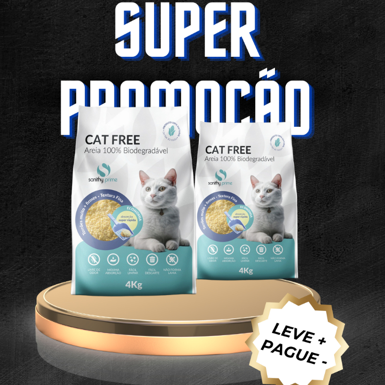 Areia Higiênica para Gatos Cat Free 100% Biodegradavel