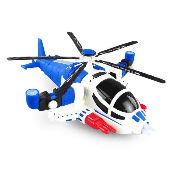 Helicóptero Brinquedo Com Som e Luz Movimentos de Transformers Bate e Volta