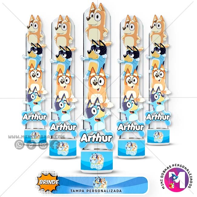 Tubete Personalizado Bluey e Bingo (INFORMAR NOME NO CHAT)