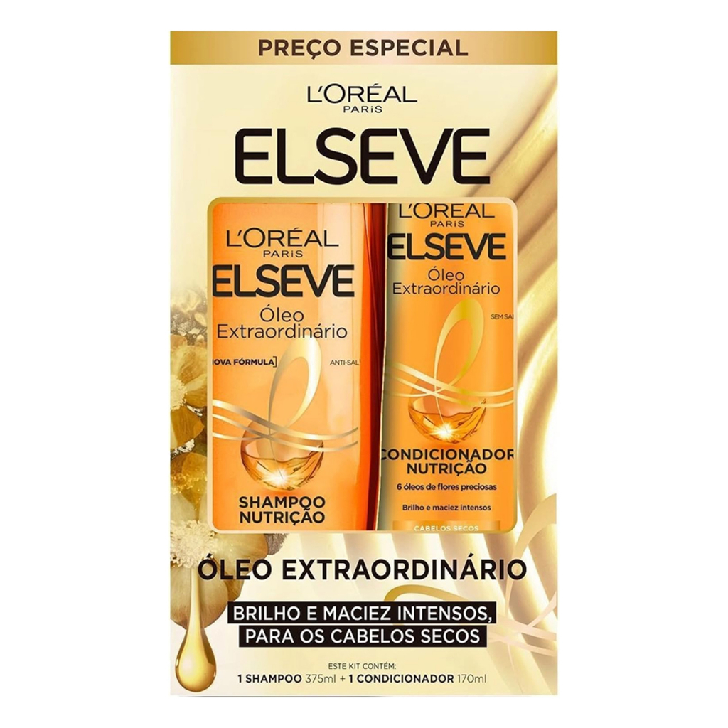 Kit Elseve Óleo Extraordinário Shampoo 375ml + Condicionador 170ml em Oferta na Shopee