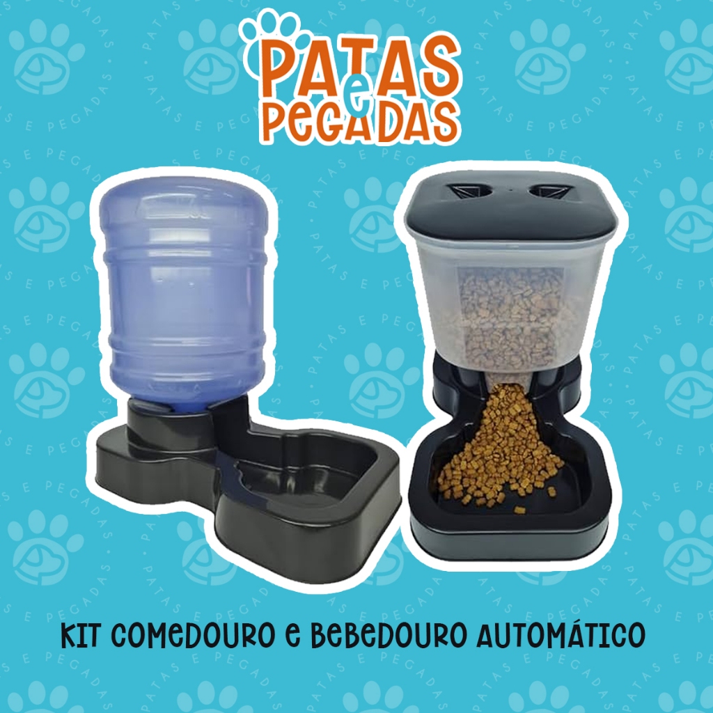 Kit Bebedouro E Comedouro Tratador Automático Grande Para Cachorro Murano