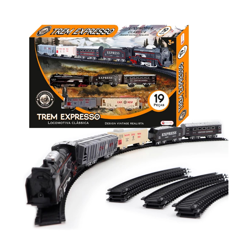 Trem Expresso Locomotiva Clássica 19 Pcs - Shiny Toys em Oferta na Shopee