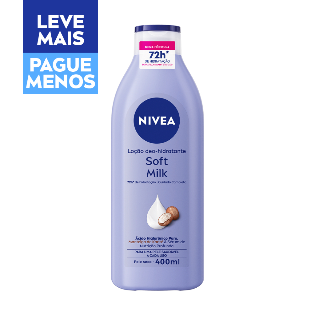 NIVEA Loção Hidratante Desodorante Soft Milk 400ml - Beauty