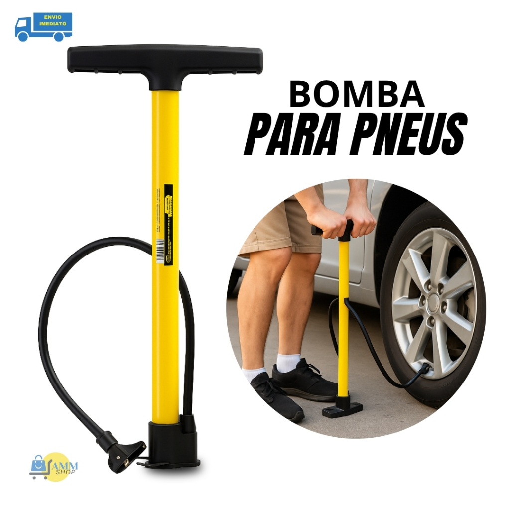 Bomba Ar Manual Vertical 50cm Bico Comum Pneu Bicicleta Boia Infláveis em Oferta na Shopee